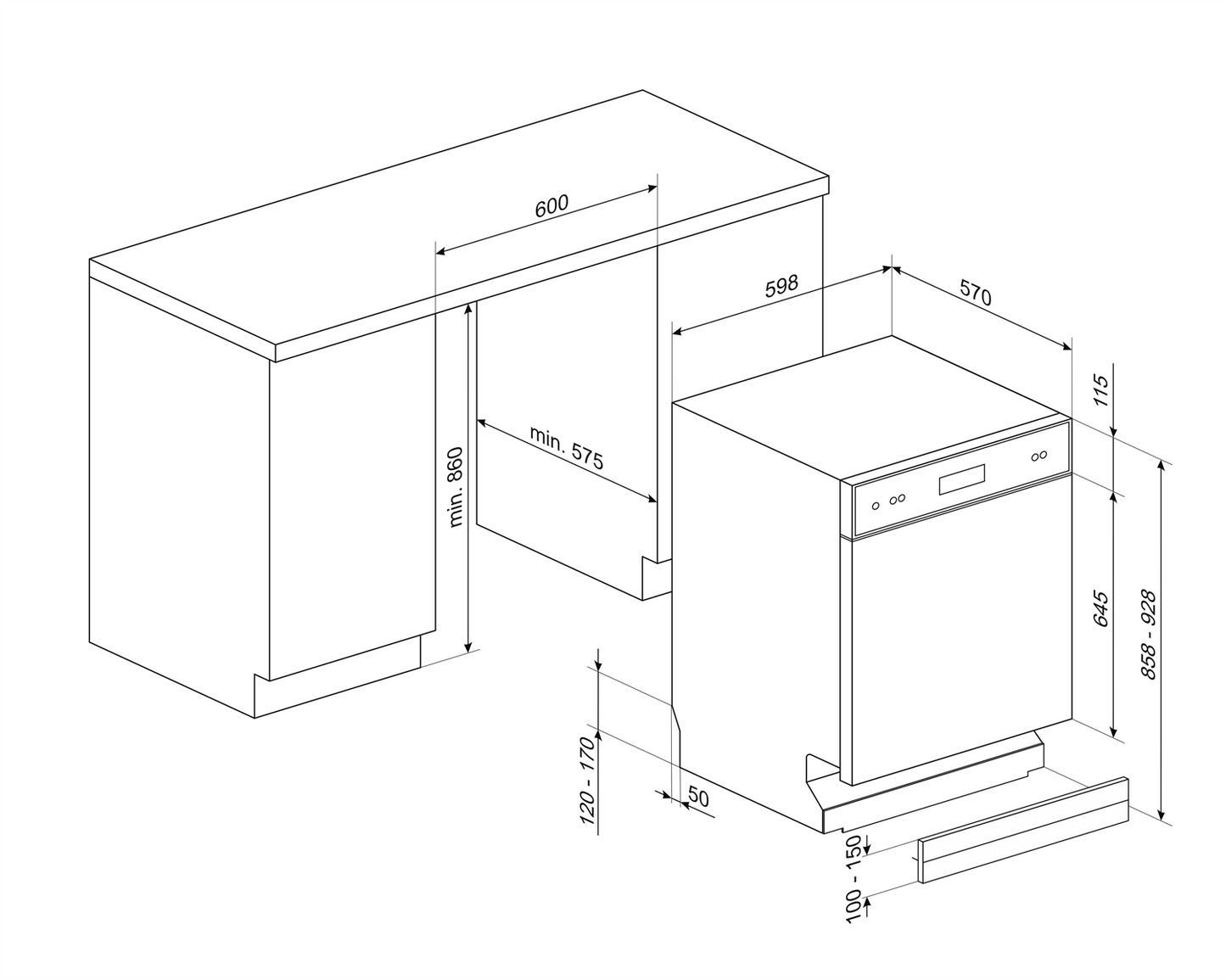 24" Dishwasher, 5 Program, Tall Tub, FC