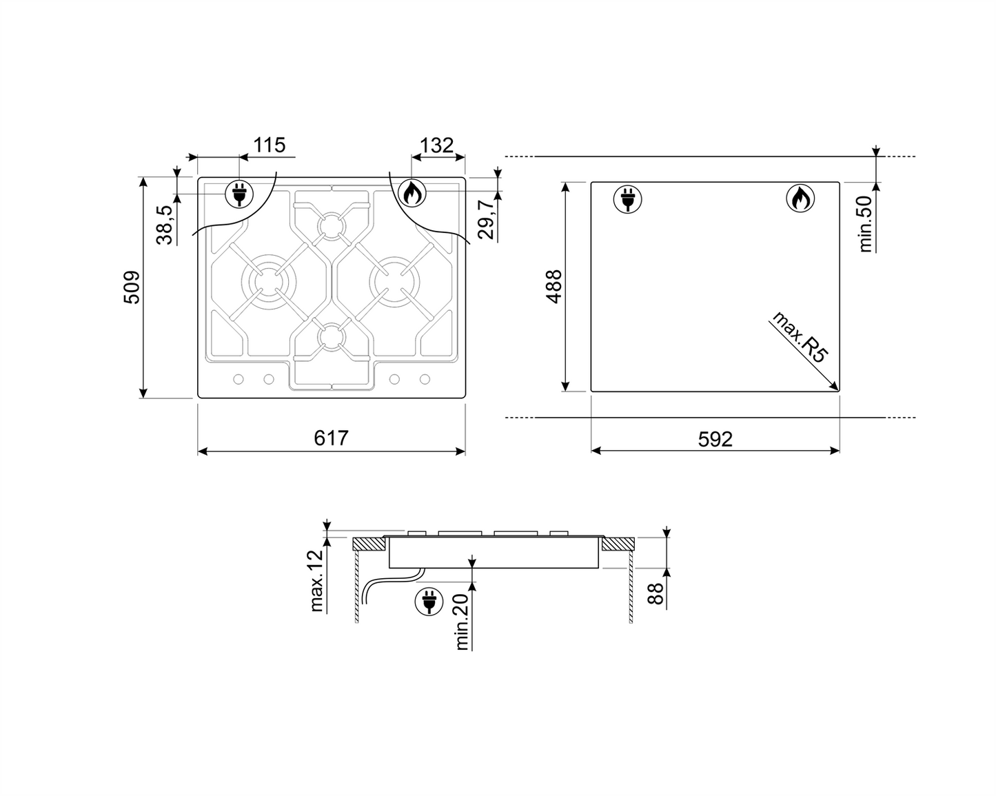 Classic 24" Gas Cooktop with Pro Style Knobs
