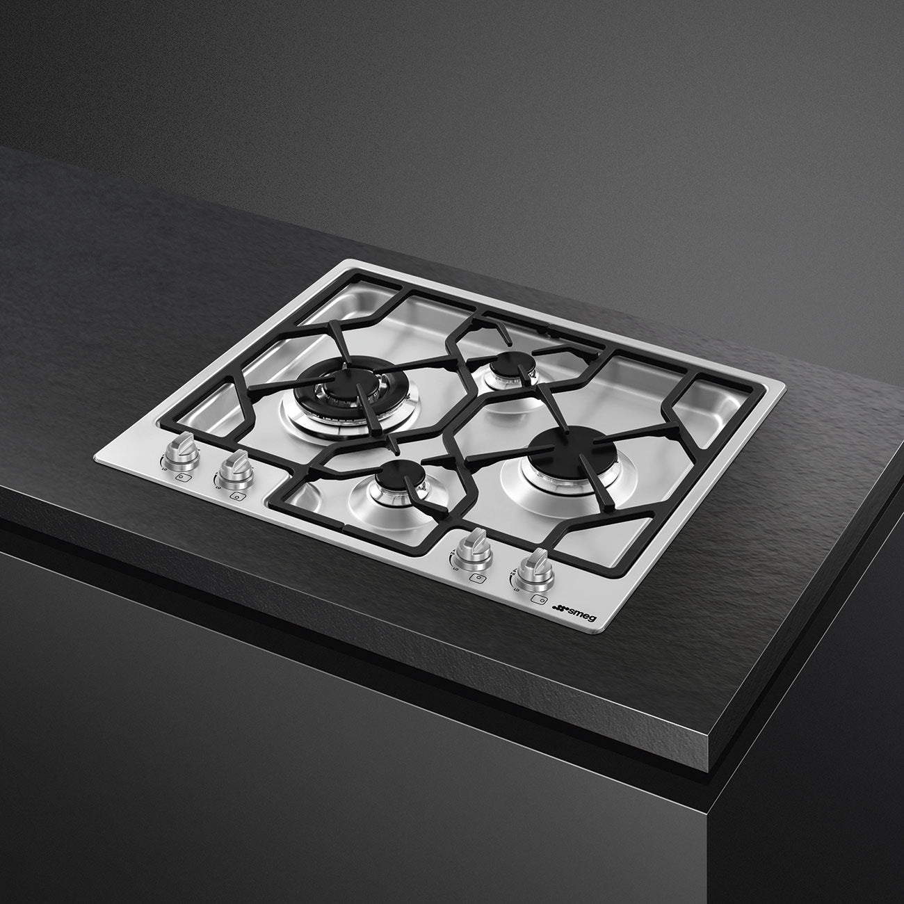 SMEG Classic 24" Gas Cooktop with Knobs (Stainless Steel)