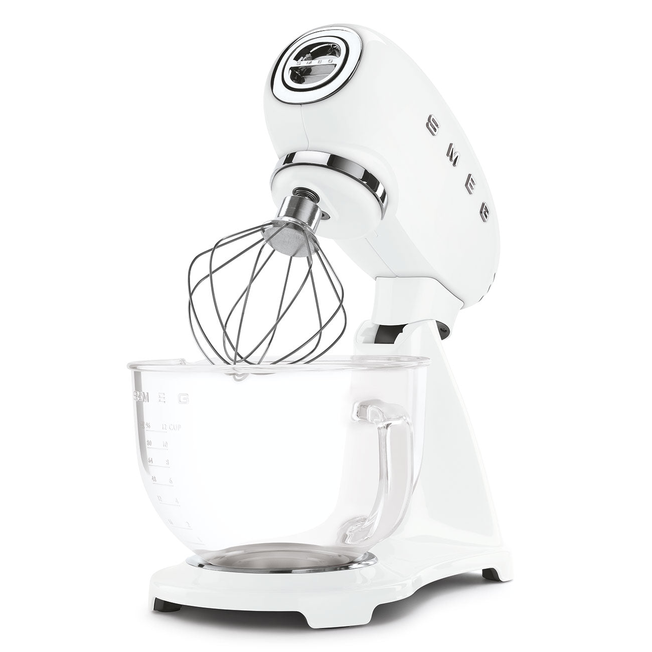 Tilting Stand Mixer - White with Glass Bowl