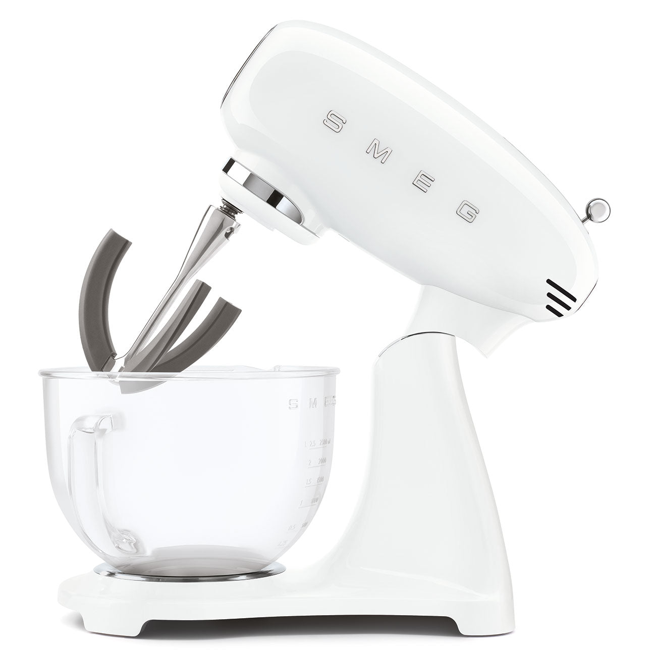 Tilting Stand Mixer - White with Glass Bowl