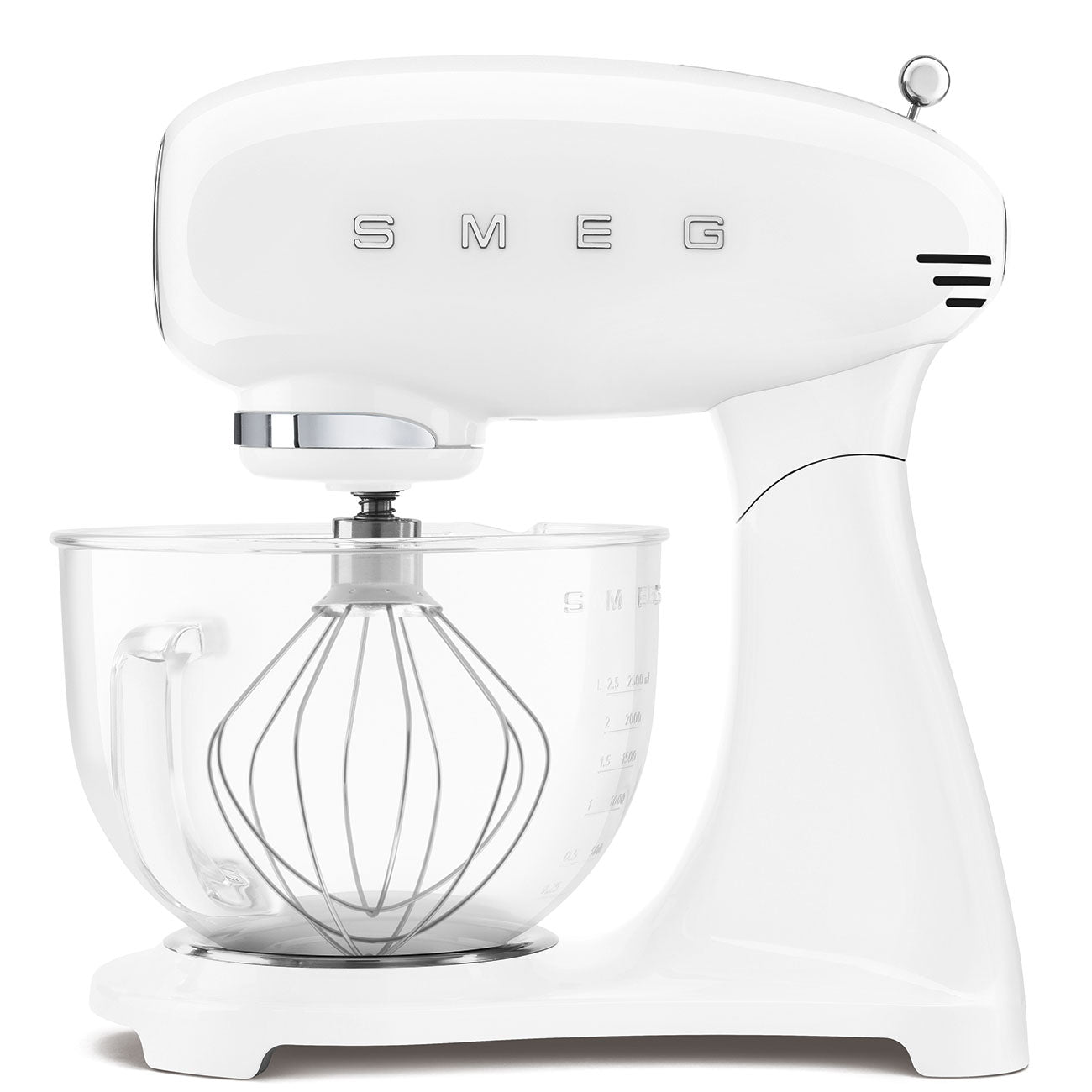 Tilting Stand Mixer - White with Glass Bowl