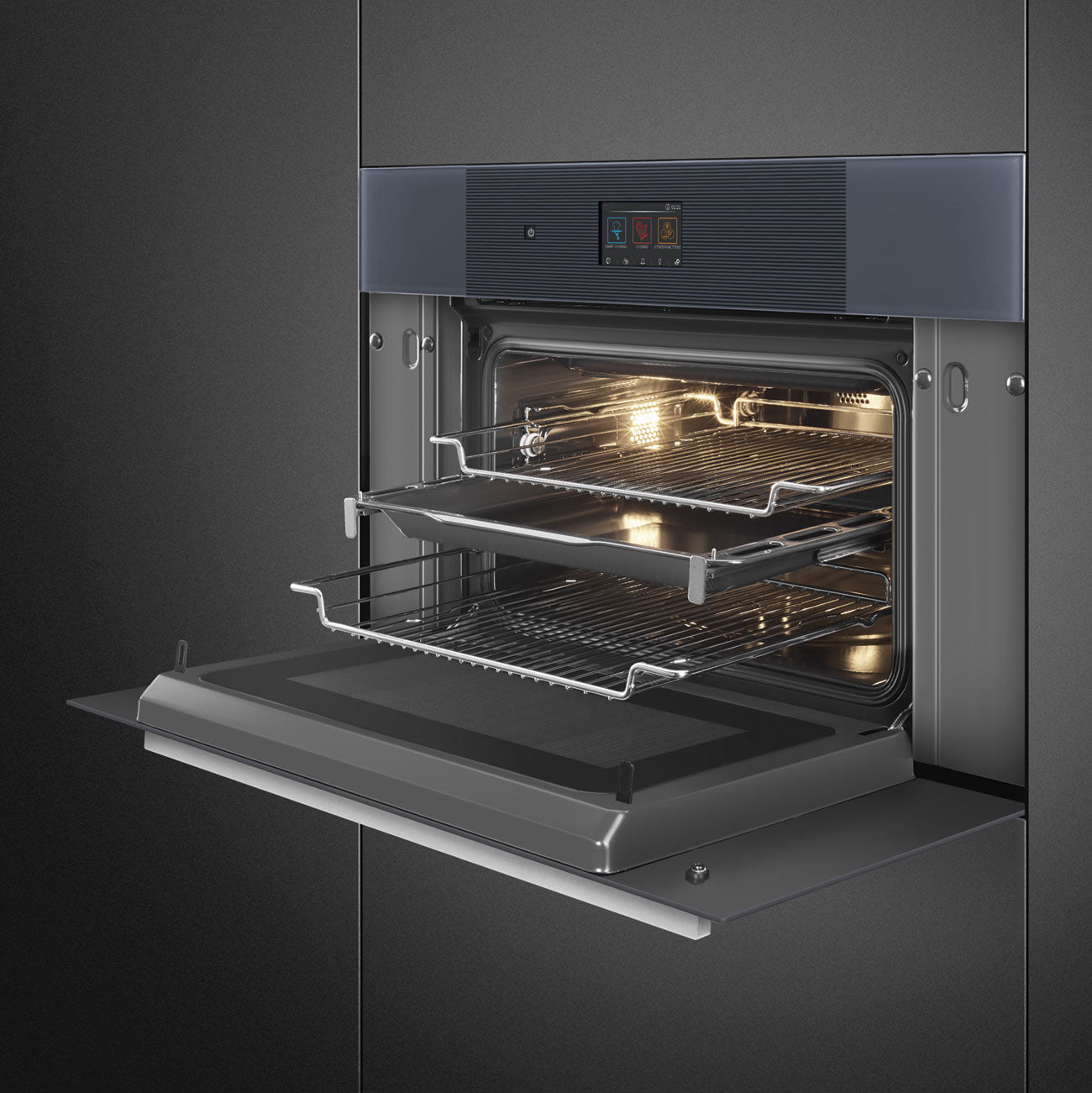 SMEG 30" Compact Speed Oven, Touch Control, Neptune Gray