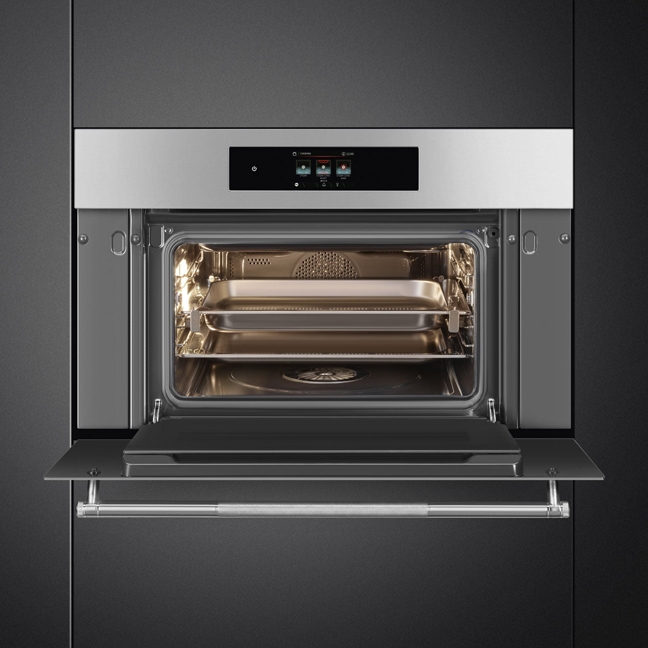 SMEG 30" Compact Steam Oven, Touch Control, Classic Series, Pro Handle