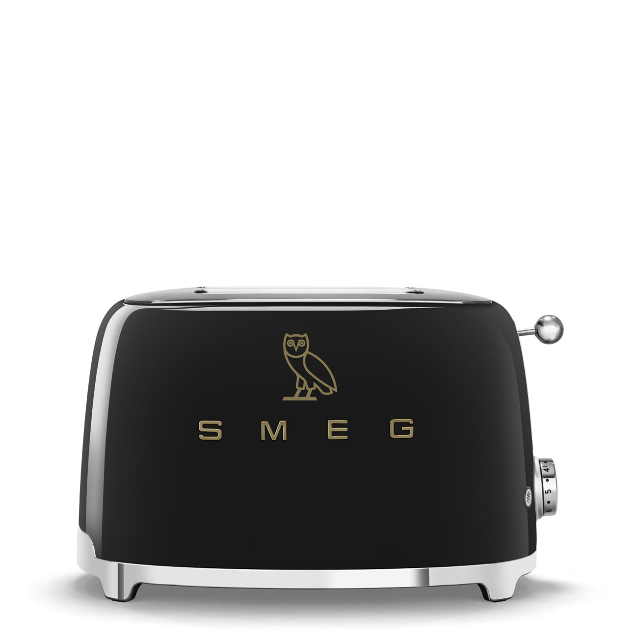 SMEG x OVO 2-Slice Electric Toaster (Black and Gold)