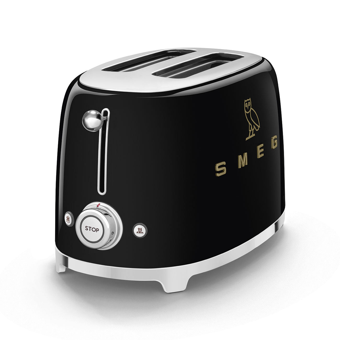 SMEG x OVO 2-Slice Electric Toaster (Black and Gold)