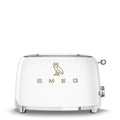 SMEG x OVO 2-Slice Electric Toaster (White and Gold)