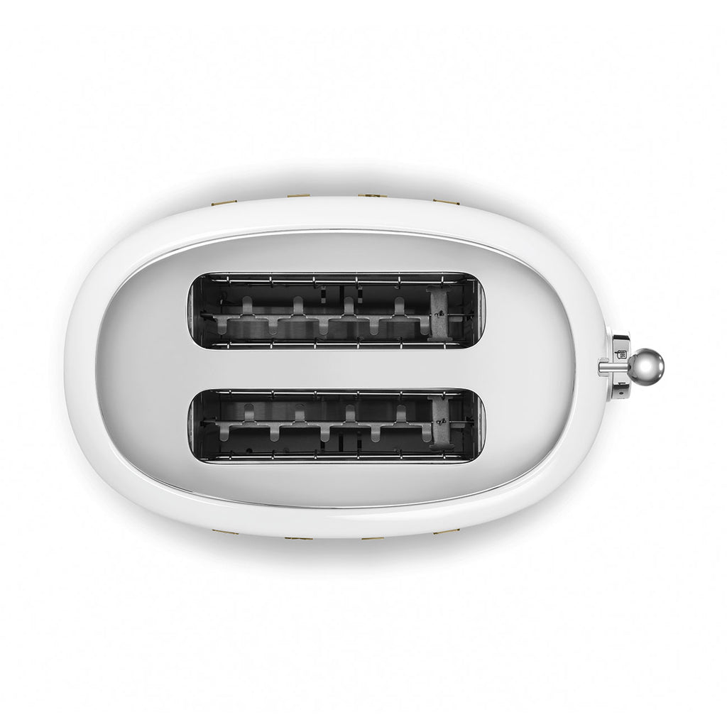 SMEG x OVO 2-Slice Electric Toaster (White and Gold)