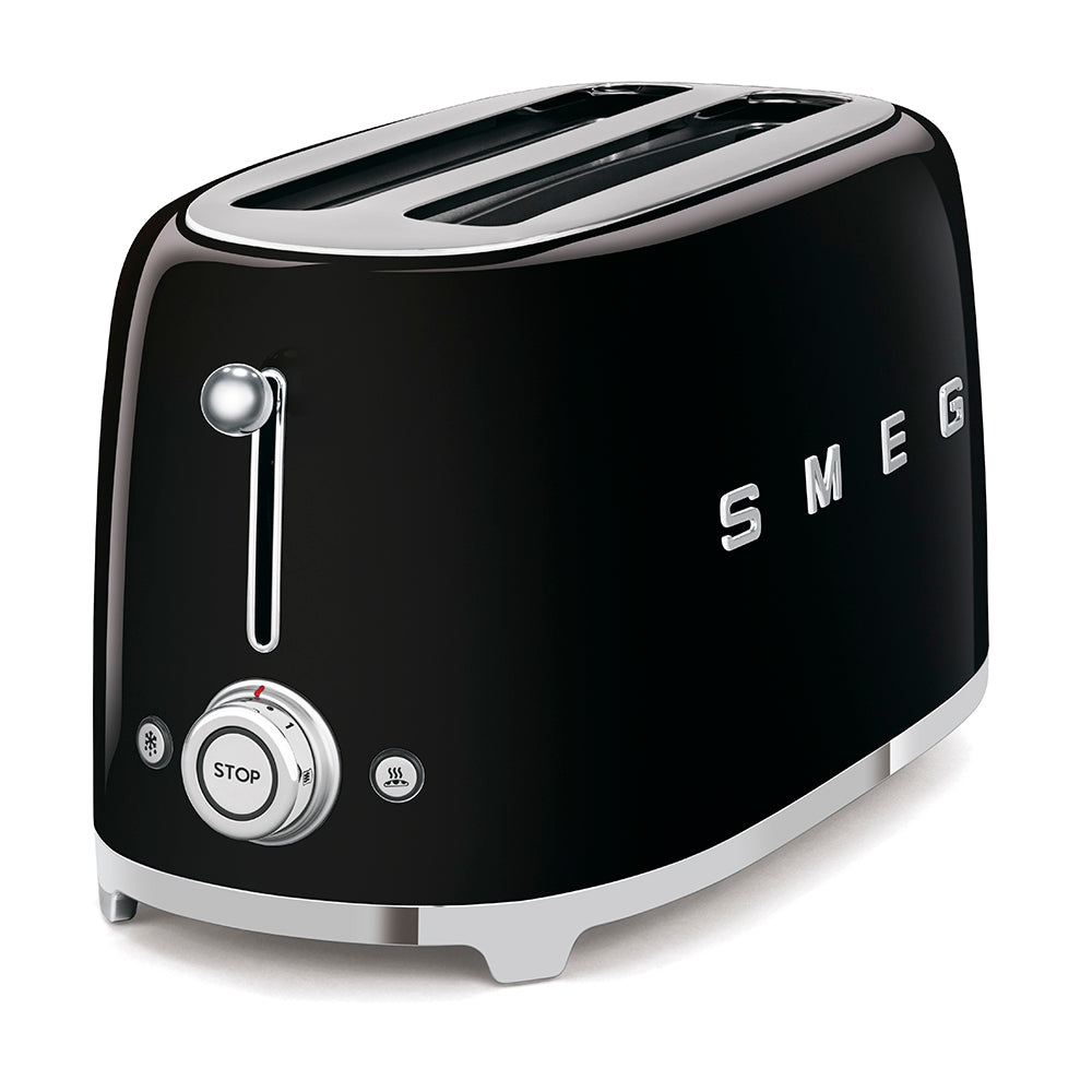 SMEG 4-Slice 2 Long Slots Electric Toaster (Black)
