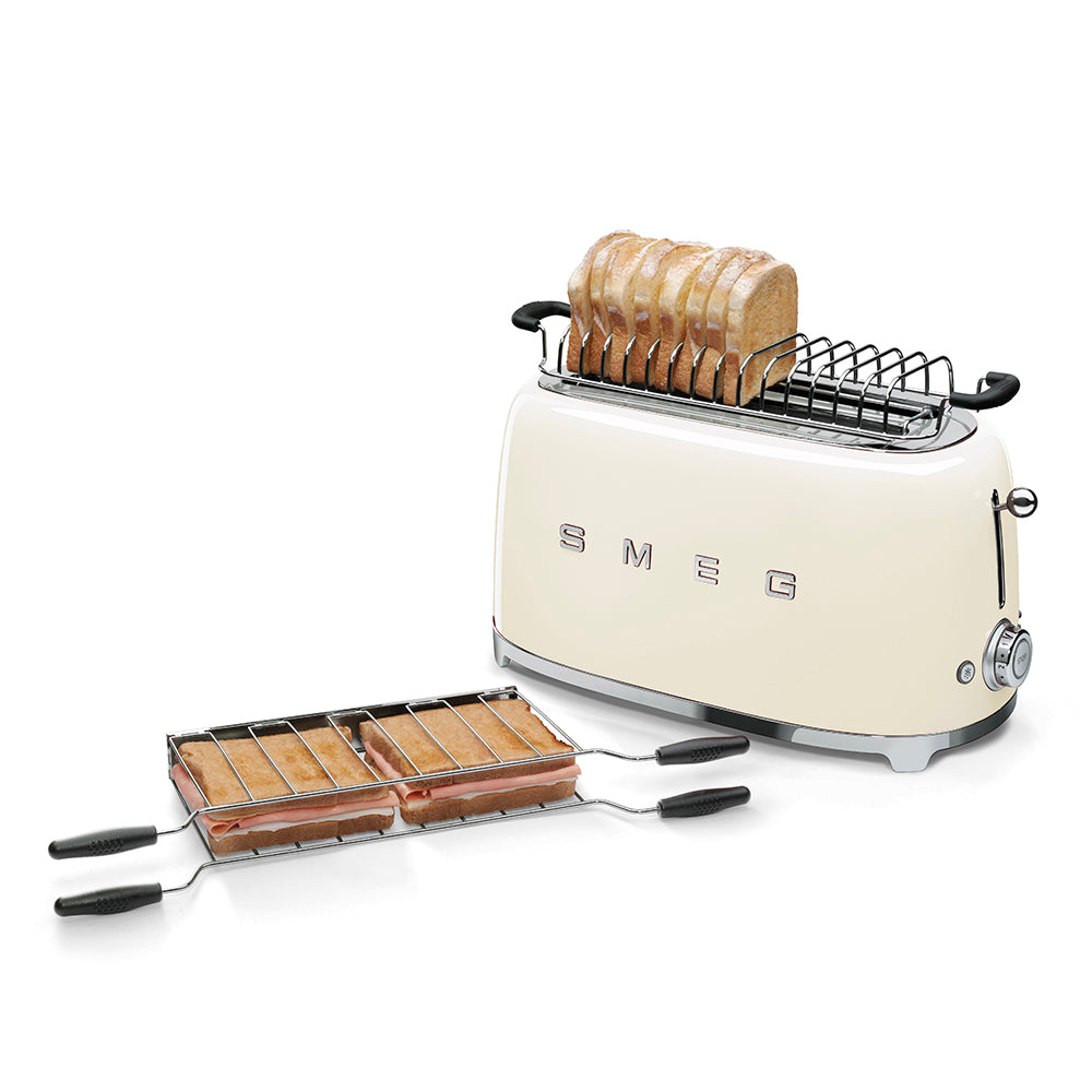 SMEG 4-Slice 2 Long Slots Electric Toaster (Cream)