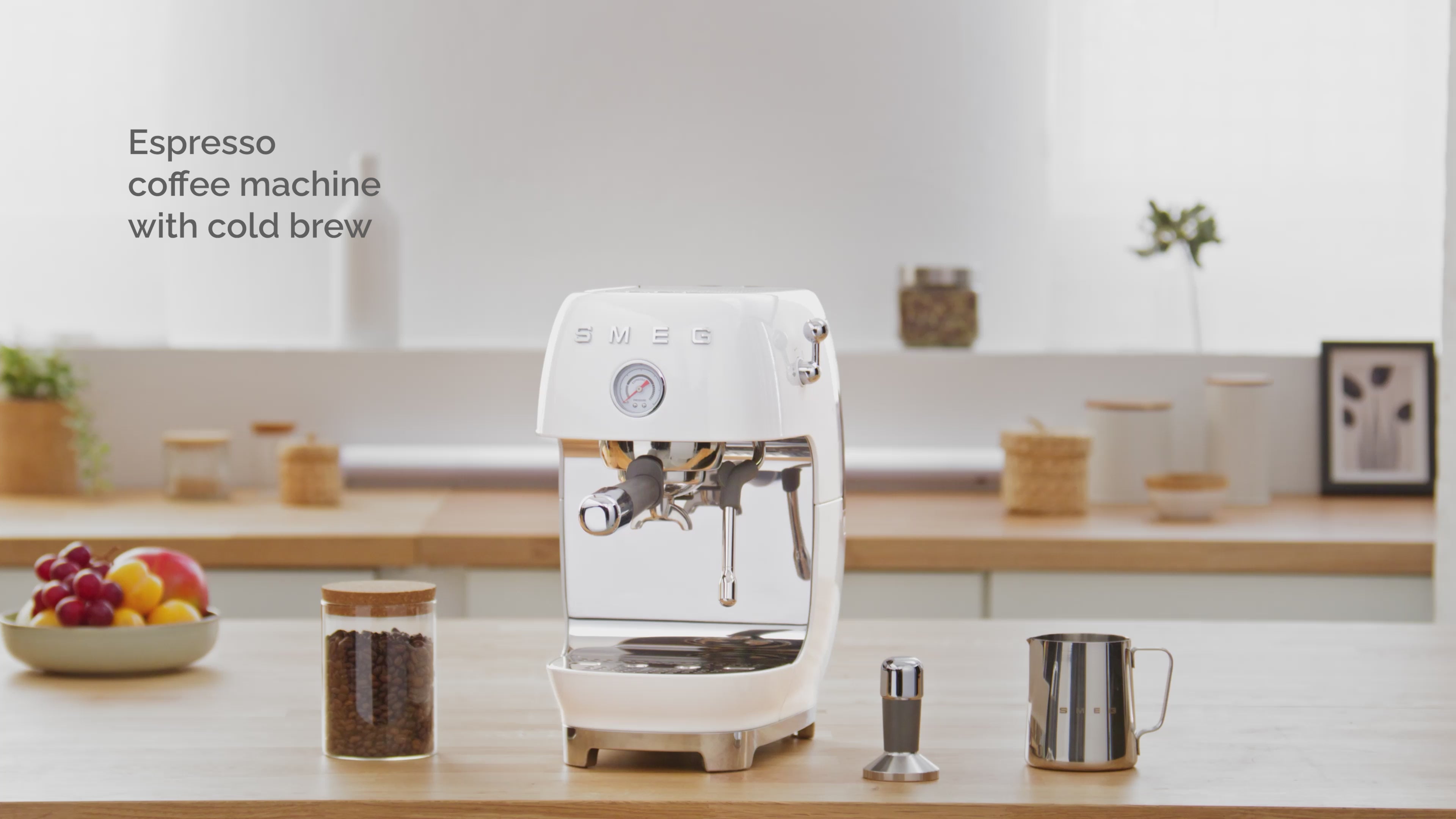 SMEG Manual Espresso Coffee Machine with Cold Brew (Black)