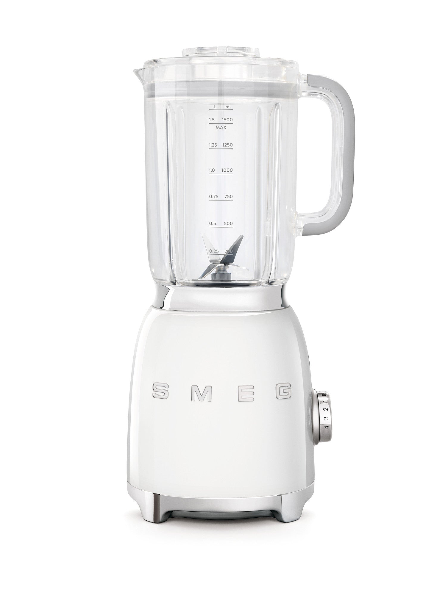 SMEG Stand Blender with Glass Jar (White)