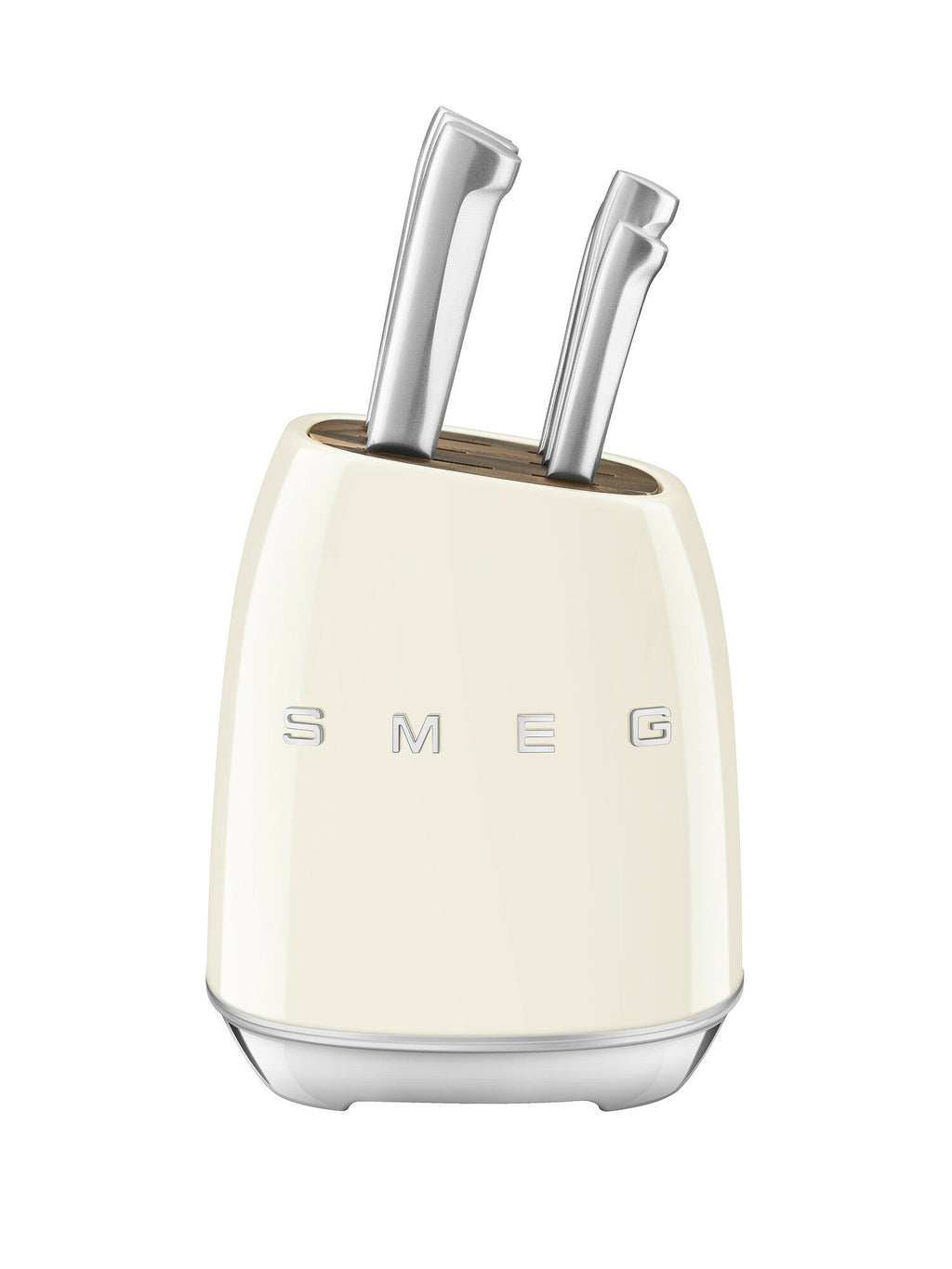 SMEG Knife Block Set with 6 Knives (Cream)