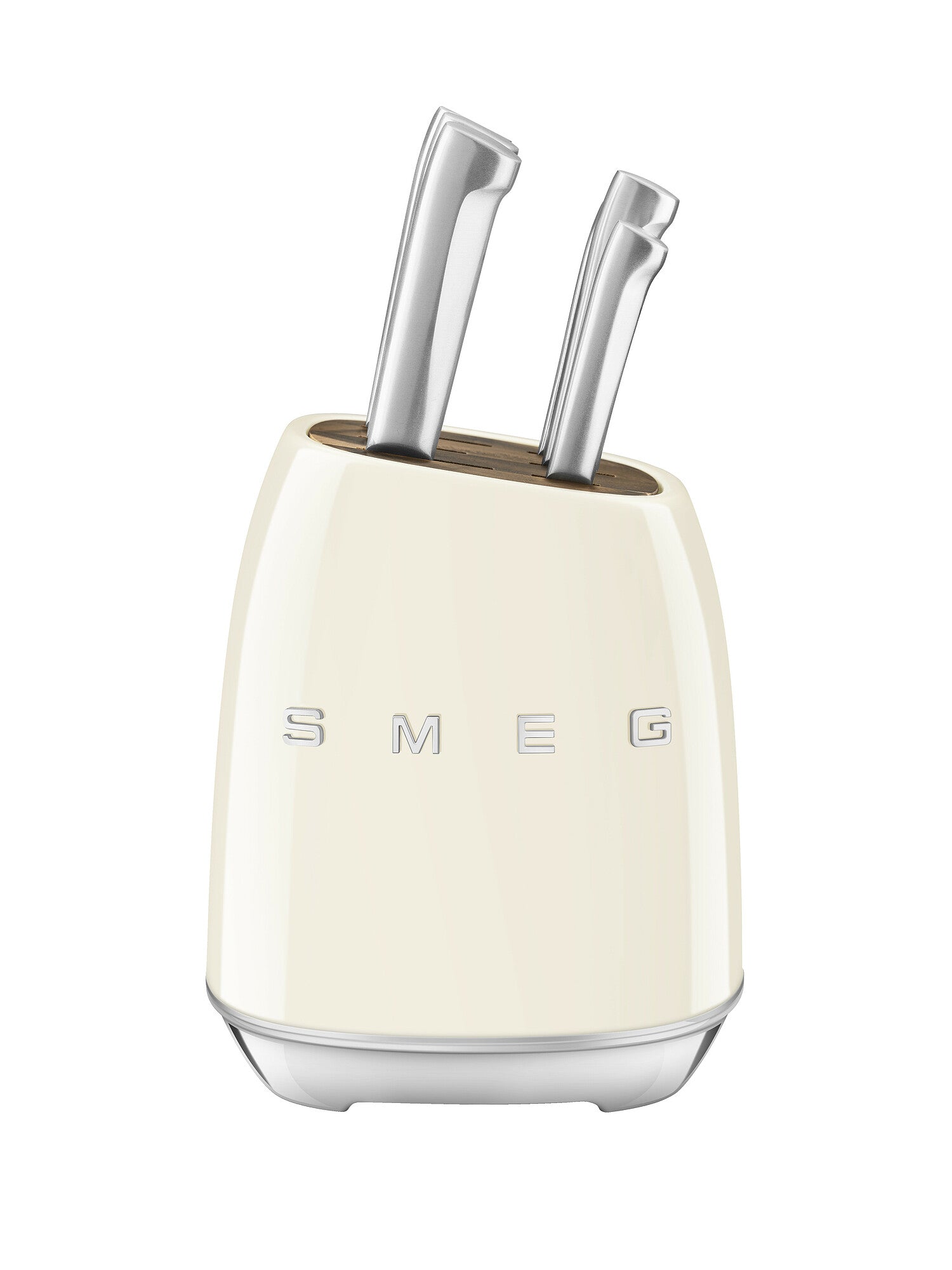 SMEG Knife Block Set with 6 Knives (Cream)
